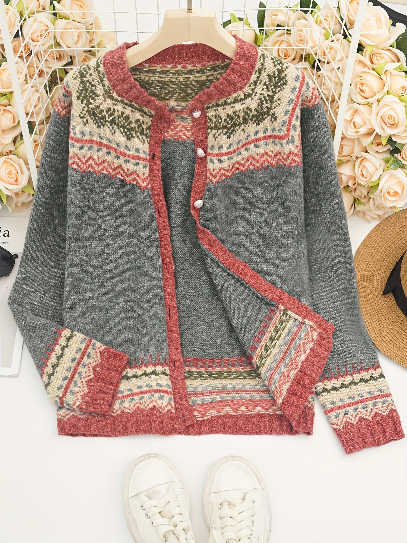 Justine™ | Geometric Pattern Cardigan 2