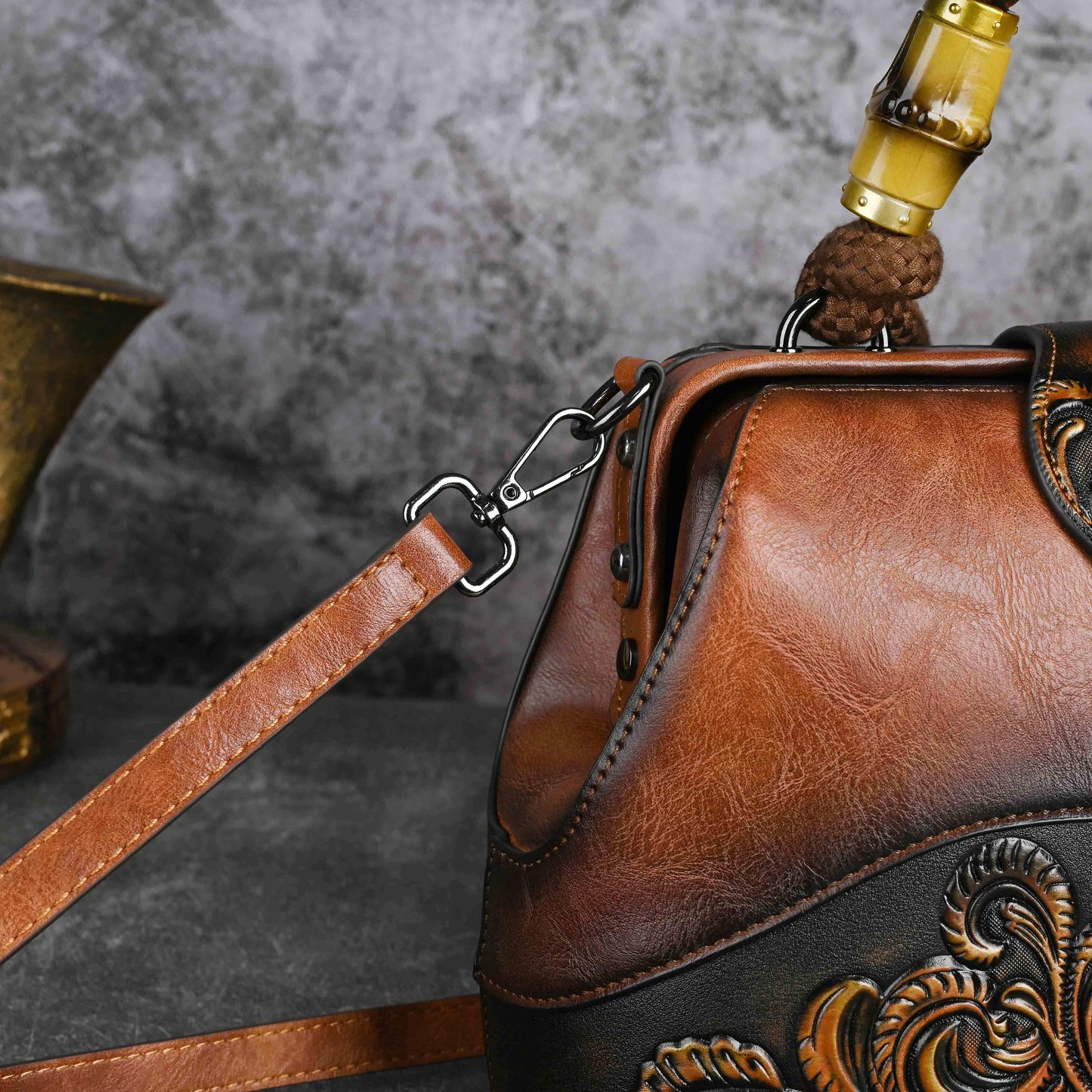 Charlotte™ | Floral Leather Handbag