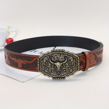 Caroline™ | Vintage Bull Head Western Belt