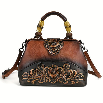 Charlotte™ | Floral Leather Handbag