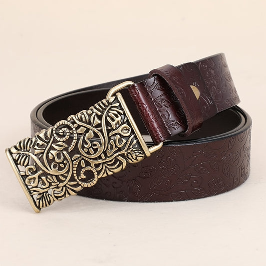 Margaret™ | Wide Embossed Leather Belt