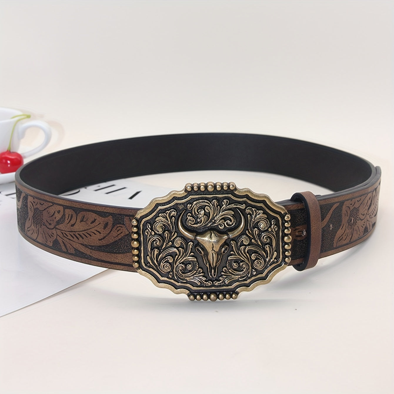 Caroline™ | Vintage Bull Head Western Belt