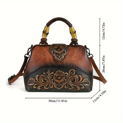 Charlotte™ | Floral Leather Handbag