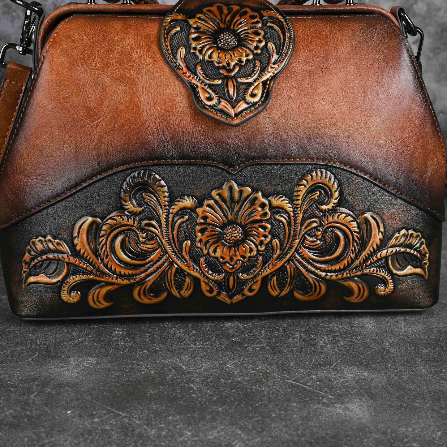 Charlotte™ | Floral Leather Handbag