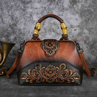 Charlotte™ | Floral Leather Handbag