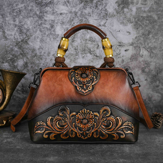 Charlotte™ | Floral Leather Handbag