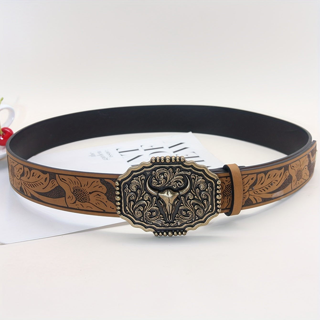 Caroline™ | Vintage Bull Head Western Belt