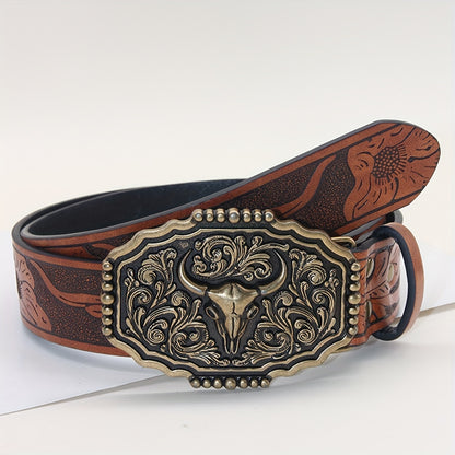 Caroline™ | Vintage Bull Head Western Belt