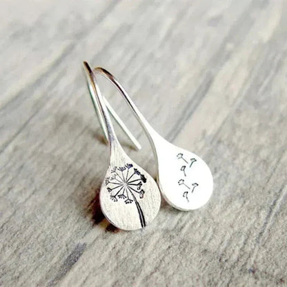 Flora™ | Silver Dandelion Leaf Earrings 1