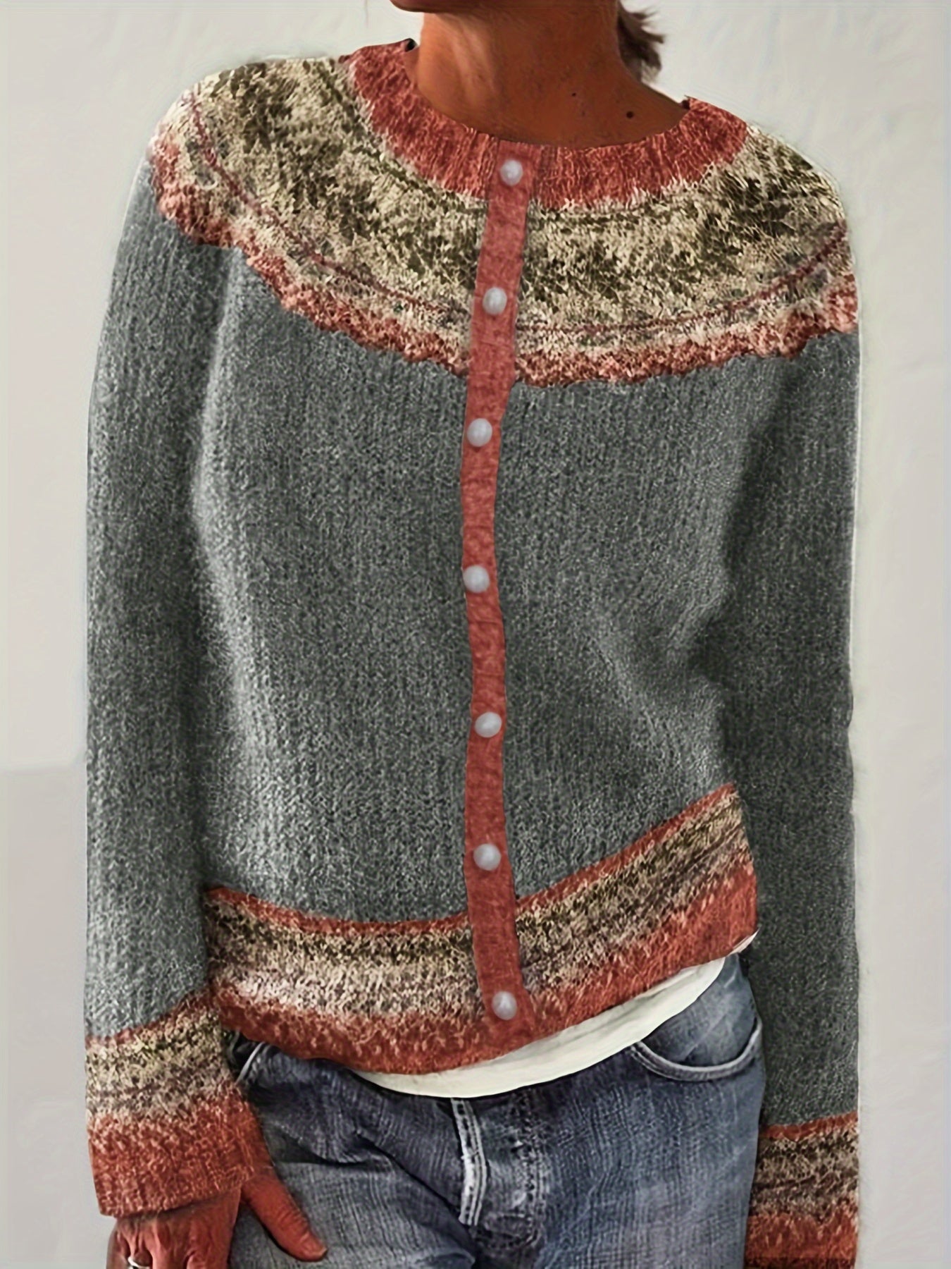 Justine™ | Geometric Pattern Cardigan 0