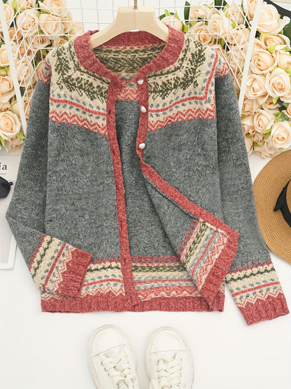 Justine™ | Geometric Pattern Cardigan 2