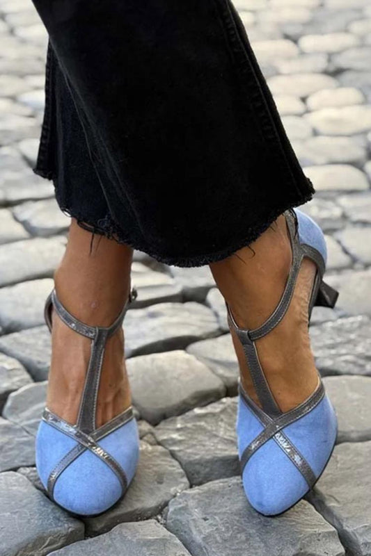 Lilou™ | Elegant Blue Suede Pumps 0