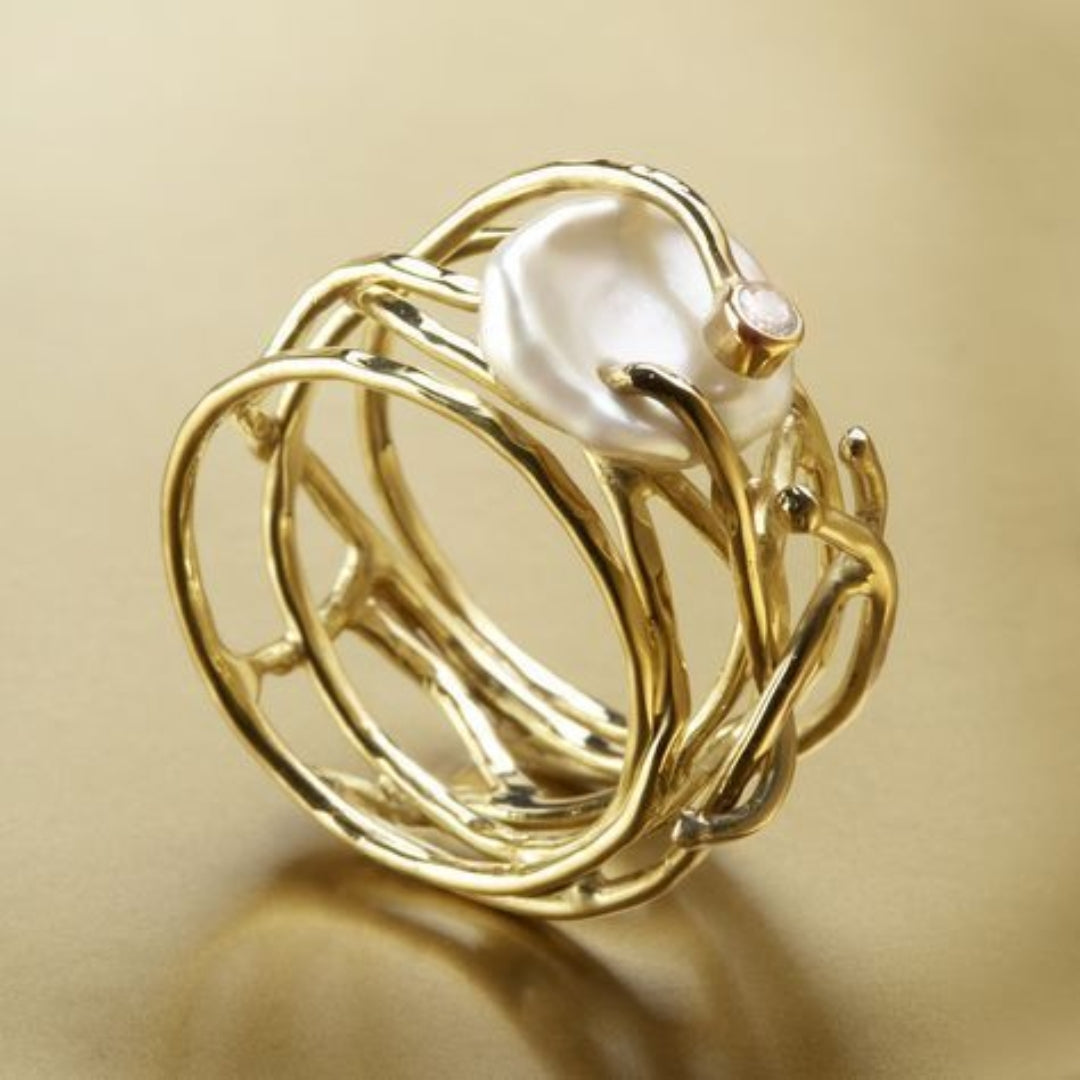 Samira™ | Gold Pearl Ring 0