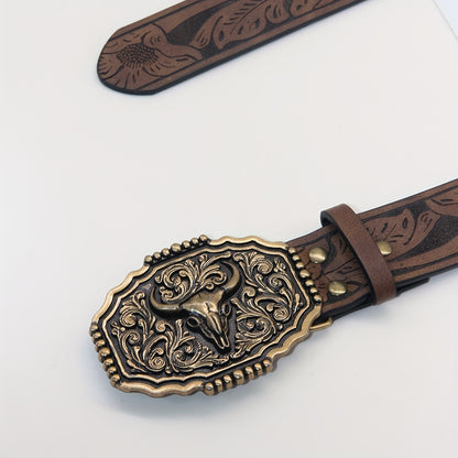 Caroline™ | Vintage Bull Head Western Belt