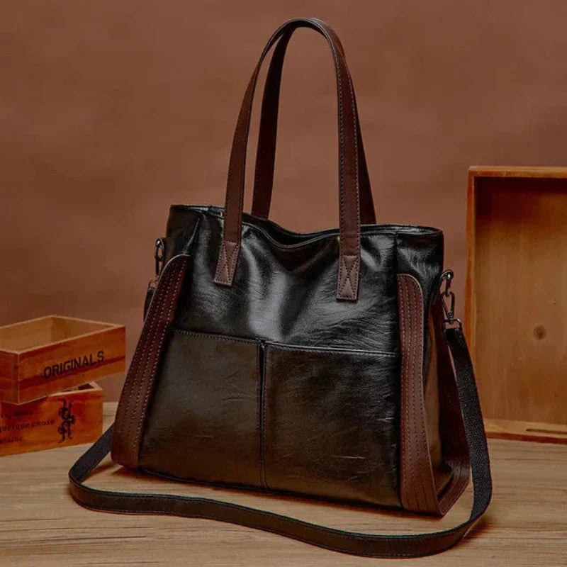 Penelope™ | Two-Tone Leather Tote