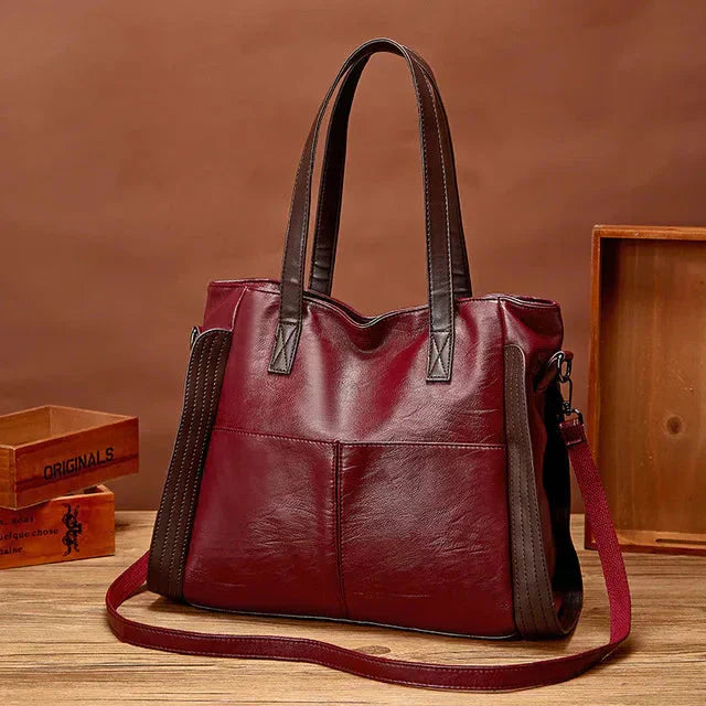 Penelope™ | Two-Tone Leather Tote
