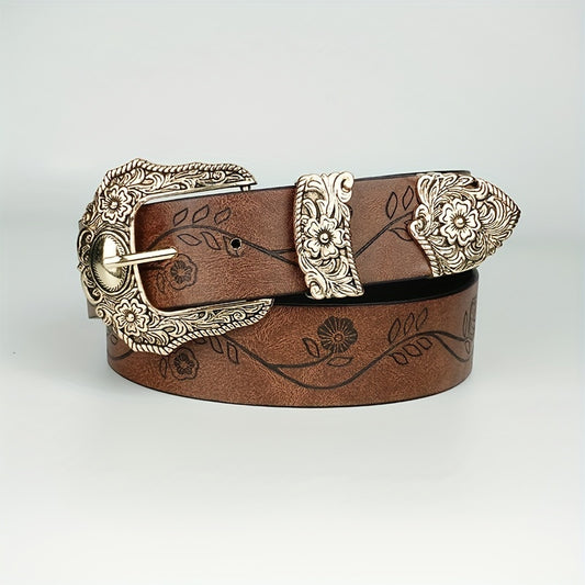 Patricia™ | Carved Square Buckle Belt
