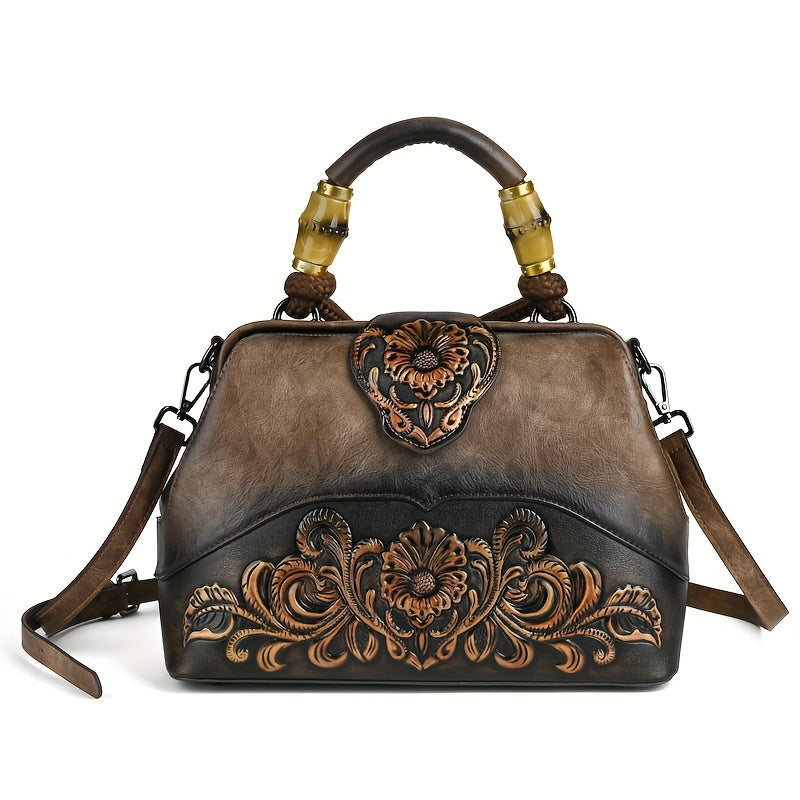 Charlotte™ | Floral Leather Handbag