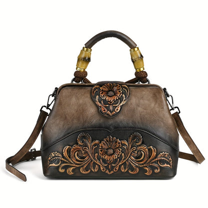 Charlotte™ | Floral Leather Handbag
